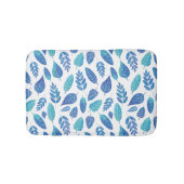 Muster für blaue Wasserfarben-Blätter Badematte (Vorderseite)