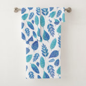 Muster für blaue Wasserfarben-Blätter Badhandtuch Set (Insitu)