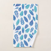 Muster für blaue Wasserfarben-Blätter Badhandtuch Set (Handtuch)