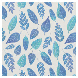 Muster für blaue Wasserfarben-Blätter Stoff