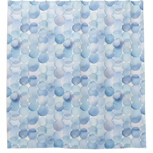 Muster für blaue, weiße Kreise Duschvorhang (Vorderseite)