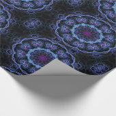 Muster für blaues und rosafarbenes Fraktal Geschenkpapier (Ecke)