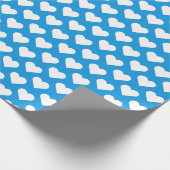 Muster für blaues und weißes Herz Geschenkpapier (Ecke)