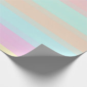 Muster für blaugelb rosa grüne Pastellstreifen Geschenkpapier (Ecke)