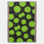 Muster für Blot - Marsianisches Grün auf schwarz Decke (Vorderseite Vertikal)