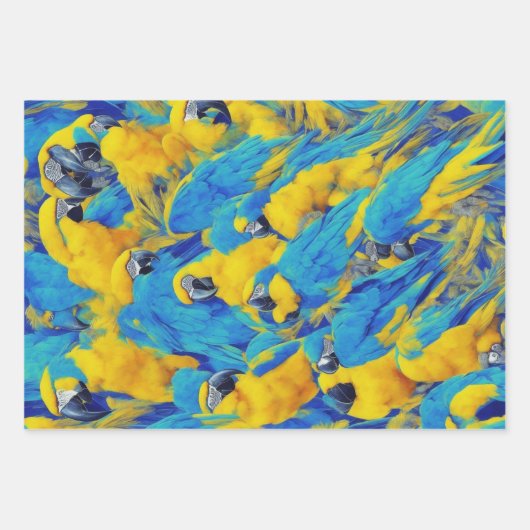 Muster für Blue & Gold Macaws Geschenkpapier Set (Vorderseite 3)