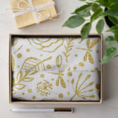 Muster für Blume aus Gold und Weiß Seidenpapier (Geschenk)