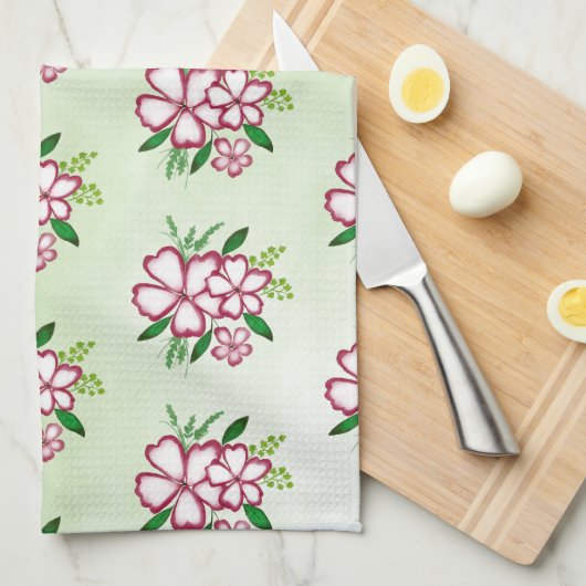 Muster für Blume Geschirrtuch (Viertel Falte)