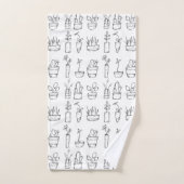 Muster für Blume und Pflanze Badhandtuch Set (Handtuch)