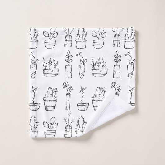 Muster für Blume und Pflanze Badhandtuch Set (Waschlappen)