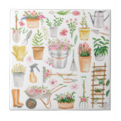 Muster für Blumengartengeräte Fliese (Vorderseite)