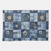 Muster für Blumenmuster | Boho Denim Geschirrtuch (Horizontal)