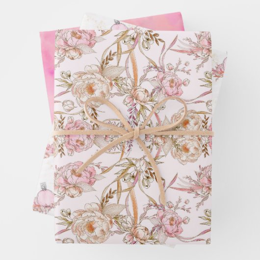 Muster für Blumenparfüms Geschenkpapier Set (Beispiel)