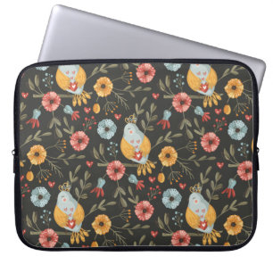 Muster für Bohemische Vögel und Blume Laptopschutzhülle