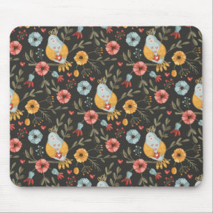Muster für Bohemische Vögel und Blume - naturwisse Mousepad