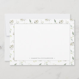 Muster für botanisch grüne Blätter Mitteilungskarte