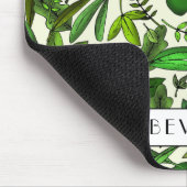 Muster für botanische grüne Blätter Mousepad (Ecke)
