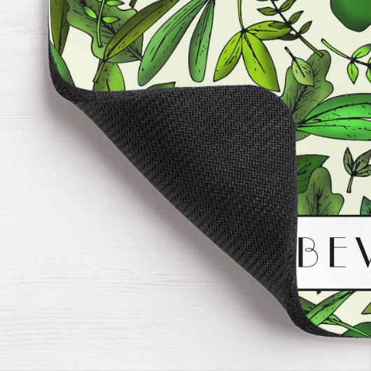 Muster für botanische grüne Blätter Mousepad (Ecke)