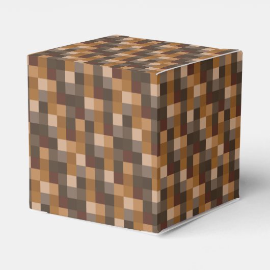 Muster für braune Pixel Geschenkschachtel (Rückseite)