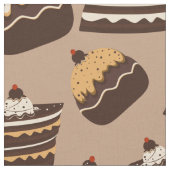 Muster für braune und beige Kuchen Stoff (Nahaufnahme)