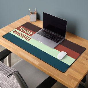 Muster für braune und grüne Streifen Personalisier Schreibtischunterlage