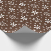 Muster für braune/weiße Schneeflocken Geschenkpapier (Ecke)