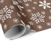 Muster für braune/weiße Schneeflocken Geschenkpapier (Rolleneckpunkt)