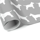 Muster für Bull Terrier-Silhouetten Geschenkpapier (Rolleneckpunkt)
