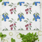 Muster für Burgund und Blaubeeren Geschirrtuch (Gefaltet)