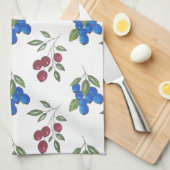 Muster für Burgund und Blaubeeren Geschirrtuch (Viertel Falte)