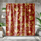 Muster für Burgundy & Gold Floral Damasks Duschvorhang