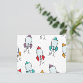 Muster für Cartoon-Raketenschiff Postkarte (Stehend Vorderseite)