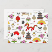 Muster für Chinen Postkarte (Vorne/Hinten)