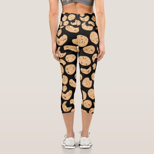 Muster für Chocolate Chip Cookies Capri Leggings (Rückseite)