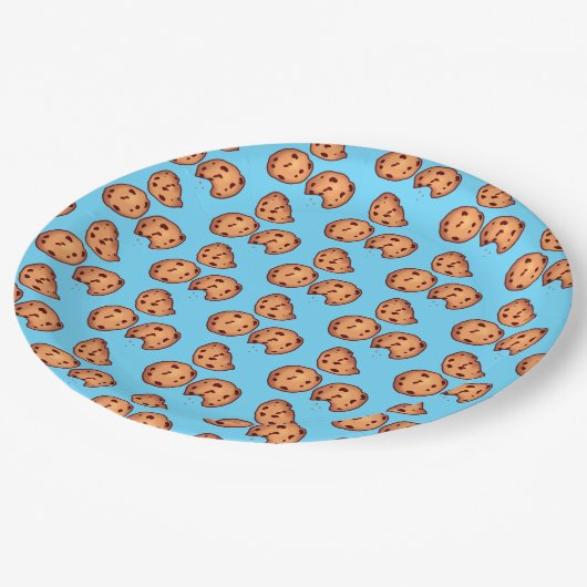 Muster für Chocolate Chip Cookies Pappteller (Schrägansicht)