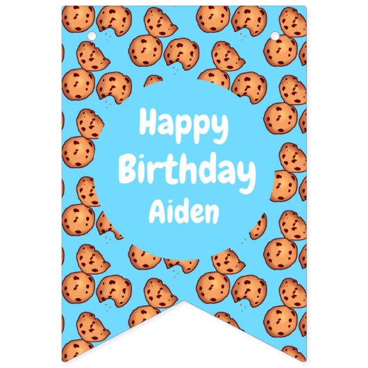 Muster für Chocolate Chip Cookies Wimpelkette (Erste Fahne)