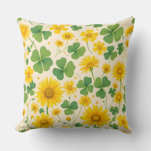 Muster für Clover und Sonnenblumen.Moderne Außenwe Kissen