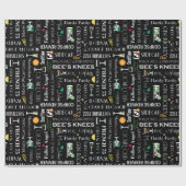 Muster für Cocktail-Namen Geschenkpapier (Flach)