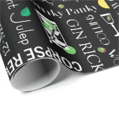 Muster für Cocktail-Namen Geschenkpapier (Rolleneckpunkt)