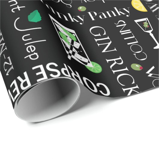 Muster für Cocktail-Namen Geschenkpapier (Rolleneckpunkt)