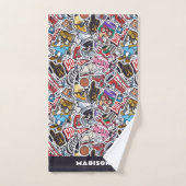 Muster für Comicen für benutzerdefinierte Unis Badhandtuch Set (Handtuch)