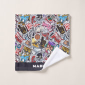 Muster für Comicen für benutzerdefinierte Unis Badhandtuch Set (Waschlappen)