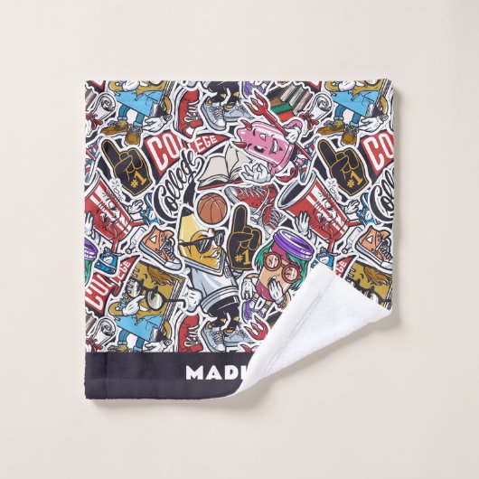 Muster für Comicen für benutzerdefinierte Unis Badhandtuch Set (Waschlappen)