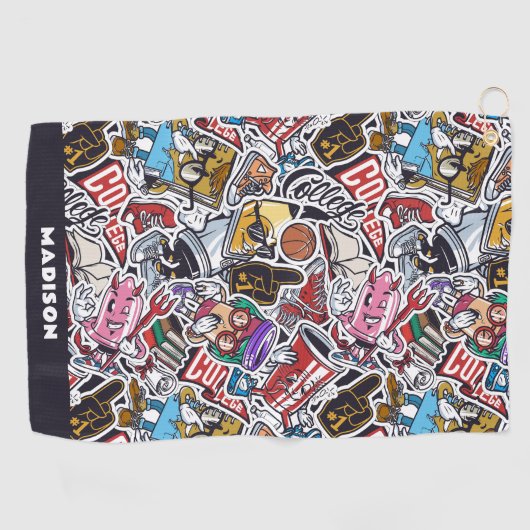 Muster für Comicen für benutzerdefinierte Unis Golfhandtuch (Horizontal)