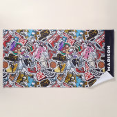 Muster für Comicen für benutzerdefinierte Unis Strandtuch (Vorderseite)