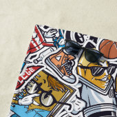 Muster für Comicen für benutzerdefinierte Unis Strandtuch (Beispiel)