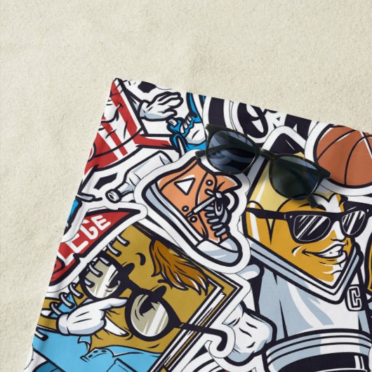 Muster für Comicen für benutzerdefinierte Unis Strandtuch (Beispiel)