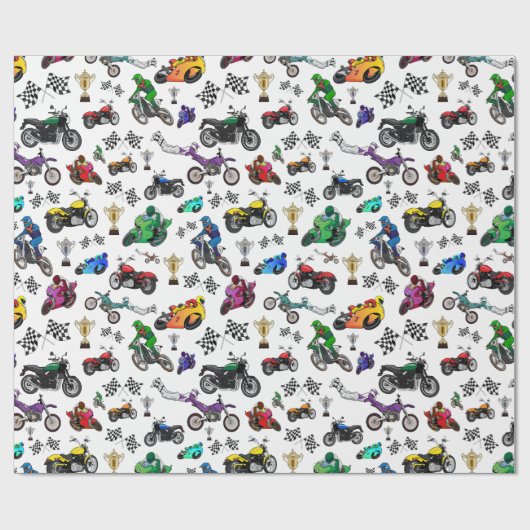 Muster für coole Motorradbilder Geschenkpapier (Flach)