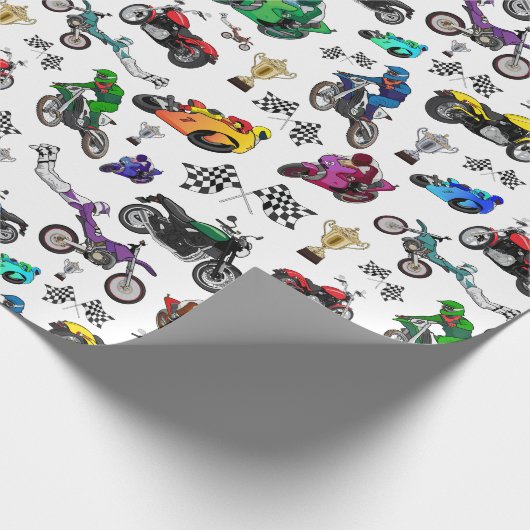Muster für coole Motorradbilder Geschenkpapier (Ecke)