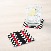 Muster für coole Schwarz-weiße Markierungsfahnen Rechteckiger Pappuntersetzer (Vor Ort)